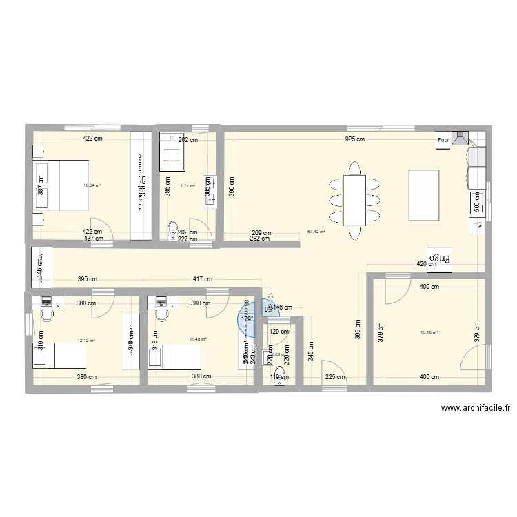 maison la sauvetat 2. Plan de 7 pièces et 133 m2