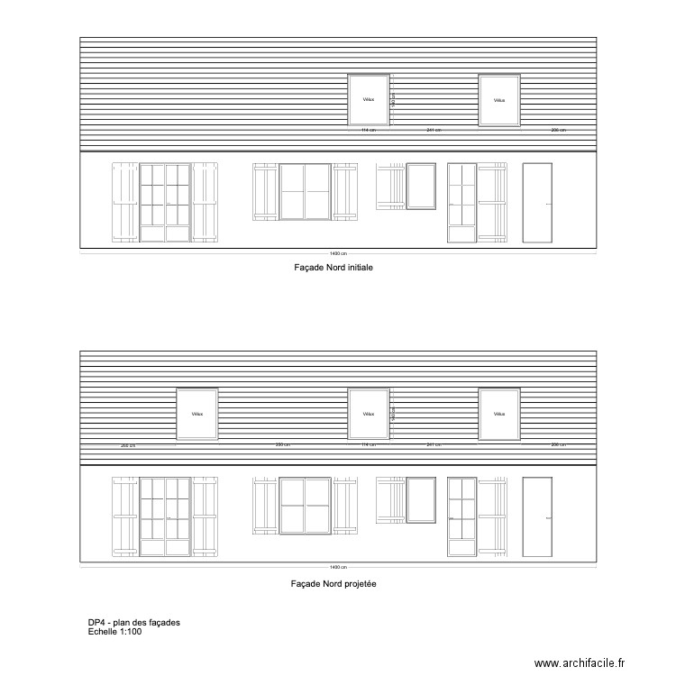 Facade. Plan de 0 pièce et 0 m2