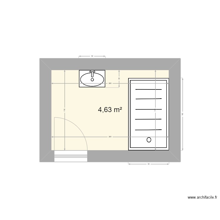 LAUBIGNAT. Plan de 1 pièce et 5 m2