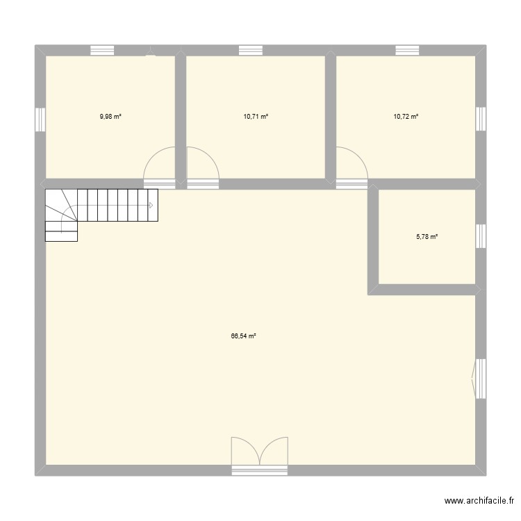 premier etage. Plan de 5 pièces et 104 m2