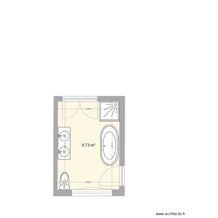 SDB 1ER ETAGE. Plan de 1 pièce et 9 m2