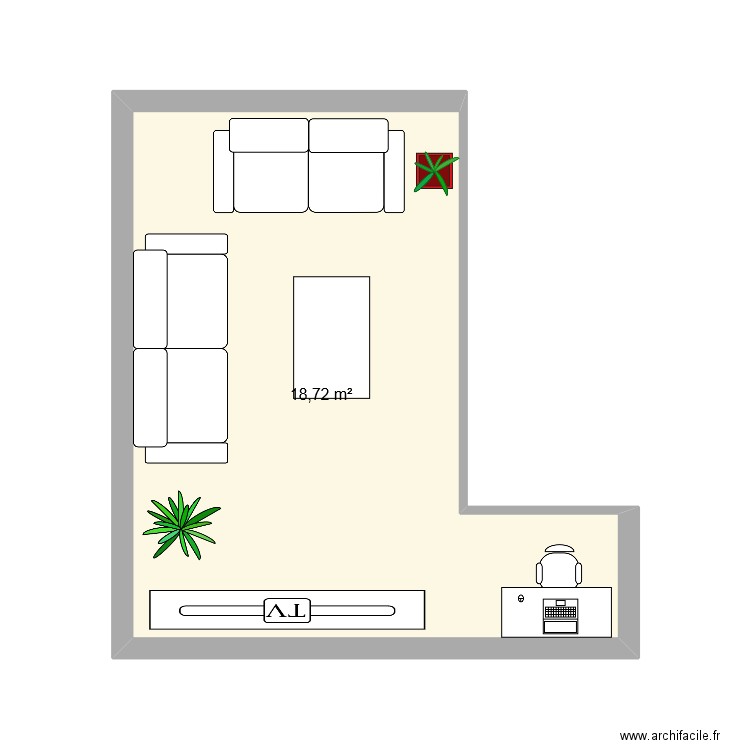 salon les avenières . Plan de 1 pièce et 19 m2