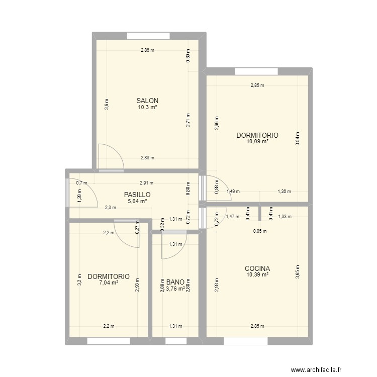 AV GALICIA. Plan de 6 pièces et 47 m2