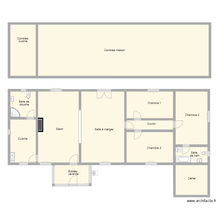 DESNOYER MAISON . Plan de 13 pièces et 302 m2