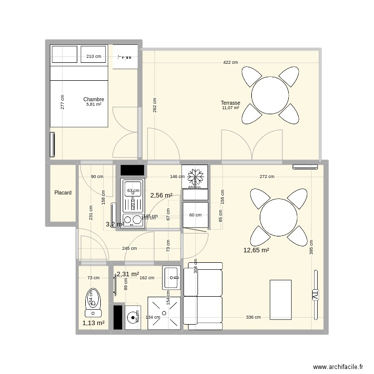 Talmont2. Plan de 10 pièces et 40 m2