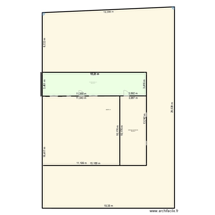 PALN MAISON NEUTRE. Plan de 3 pièces et 561 m2