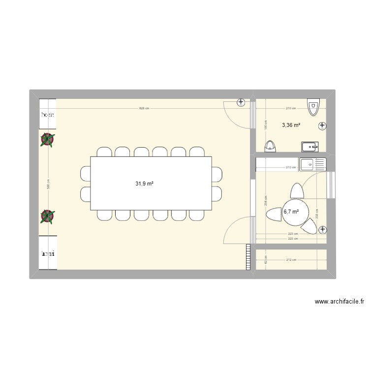 74 Bordes 4 bis3. Plan de 3 pièces et 42 m2