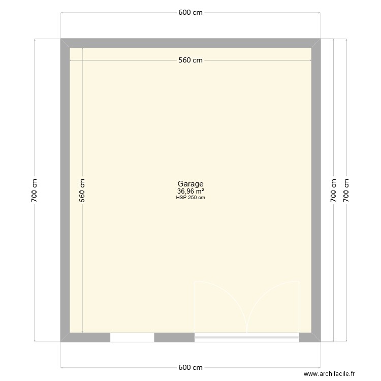 plan de garage 3. Plan de 1 pièce et 37 m2