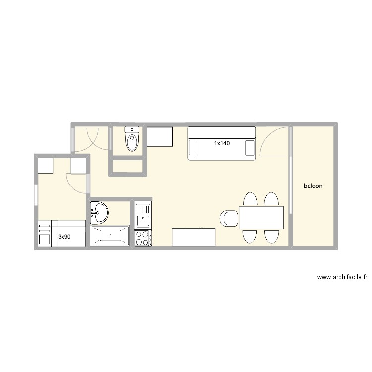 sai103-006. Plan de 6 pièces et 25 m2