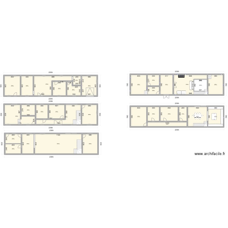 1er plan. Plan de 32 pièces et 552 m2