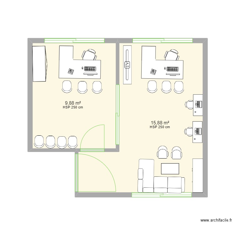 Fare Ora Tahuata meublé. Plan de 2 pièces et 26 m2