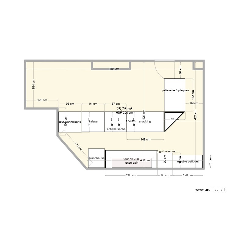 magasin viennet. Plan de 1 pièce et 26 m2