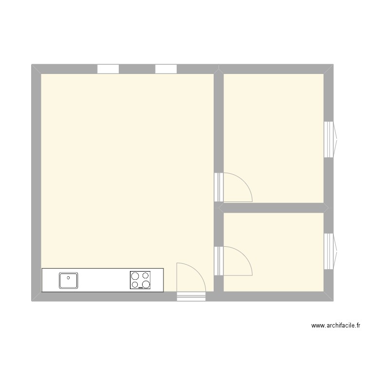 plan port de bouc. Plan de 2 pièces et 45 m2