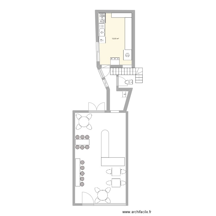 PAT CHAMAMA. Plan de 1 pièce et 13 m2