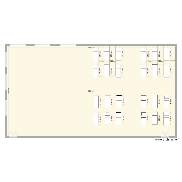 Plan salle de repos. Plan de 1 pièce et 420 m2