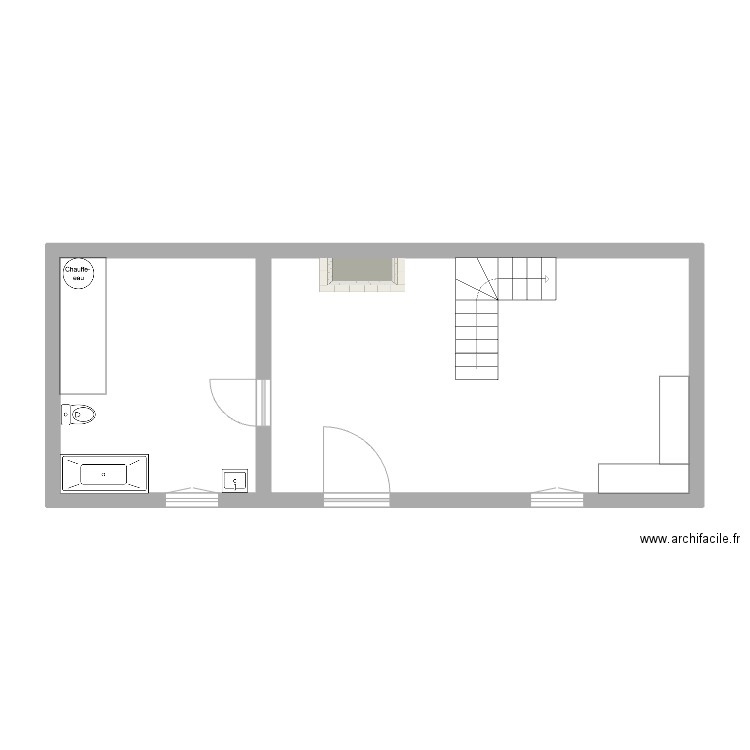 Maison Montpeyroux plein. Plan de 2 pièces et 51 m2