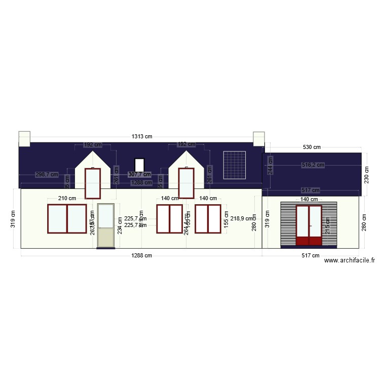 Façade SUD Dolmen. Plan de 0 pièce et 0 m2