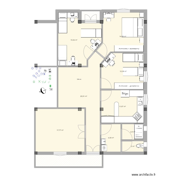 Ali Behloul. Plan de 33 pièces et 330 m2