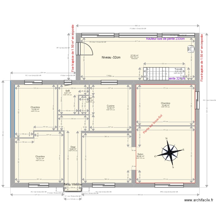 LAMY Laurent. Plan de 10 pièces et 142 m2