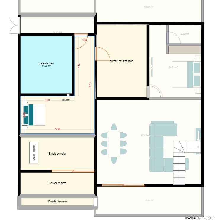 PIRLO2. Plan de 32 pièces et 577 m2