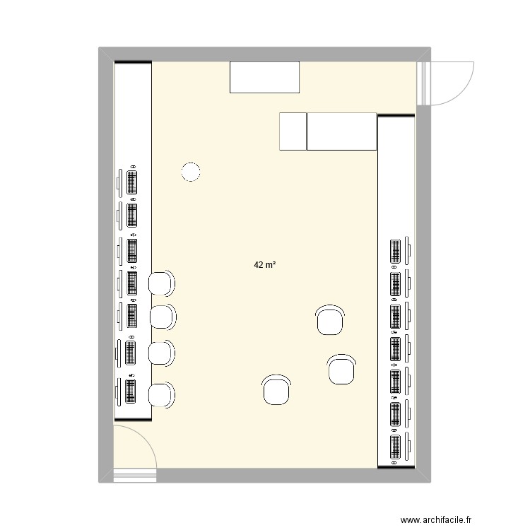 plan salle maintenance. Plan de 1 pièce et 42 m2