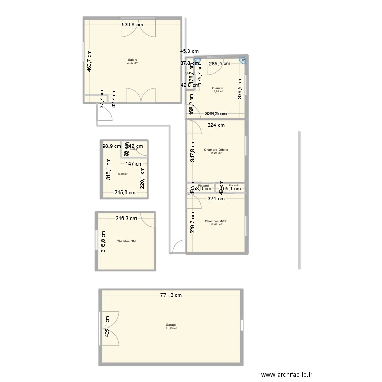 Freycenet 2. Plan de 11 pièces et 108 m2