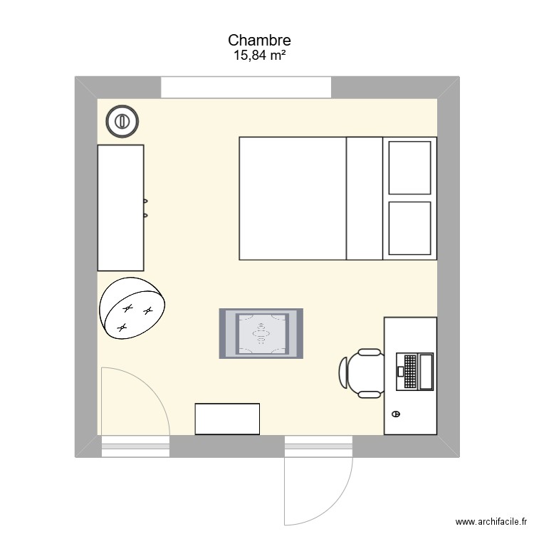 Chambre Lana. Plan de 1 pièce et 16 m2