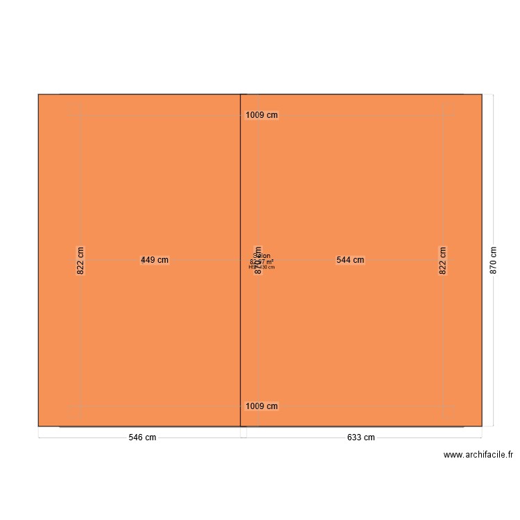 Toit01. Plan de 1 pièce et 83 m2