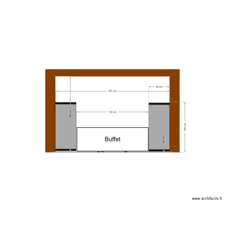 ouverture salon. Plan de 1 pièce et 3 m2