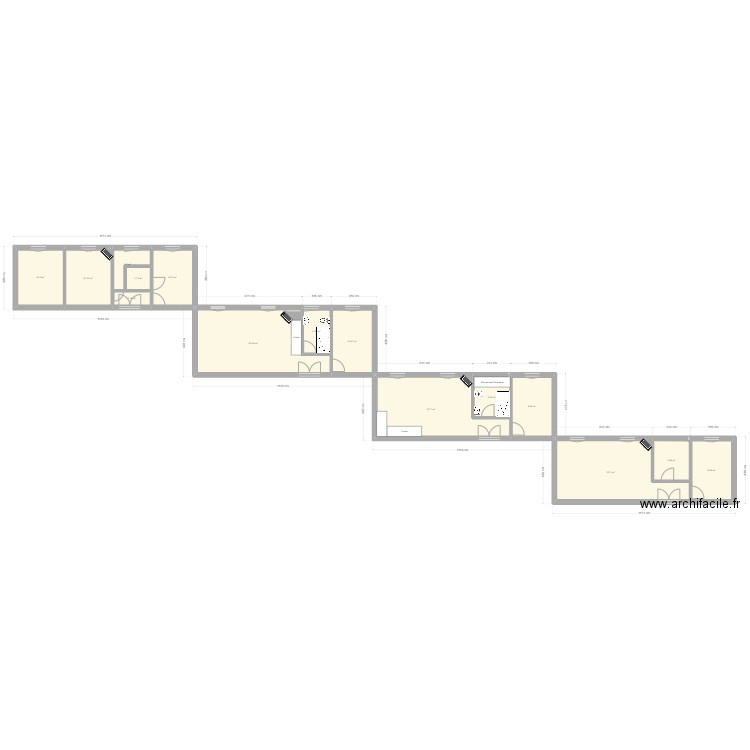 Boulogne - Plan actuel. Plan de 15 pièces et 165 m2