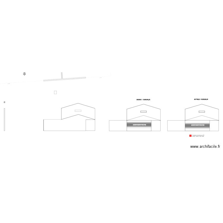 Plan façade côté nord. Plan de 0 pièce et 0 m2