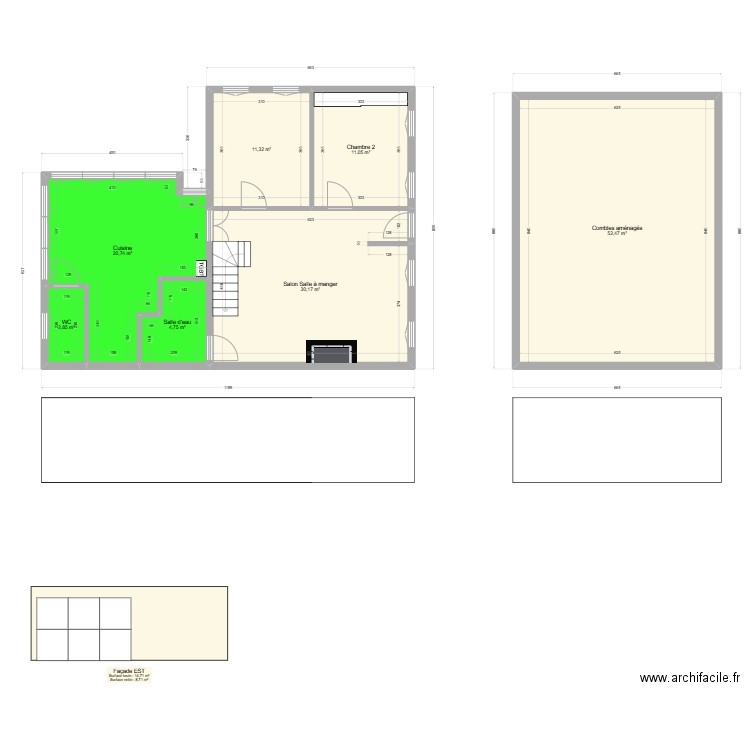 pharamond. Plan de 7 pièces et 133 m2