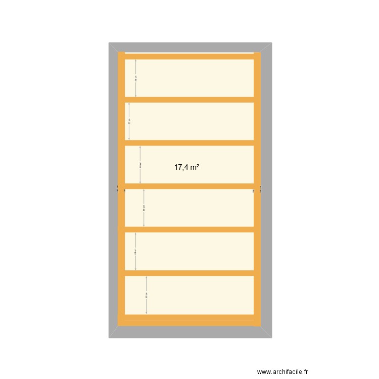 Chon. Plan de 1 pièce et 17 m2