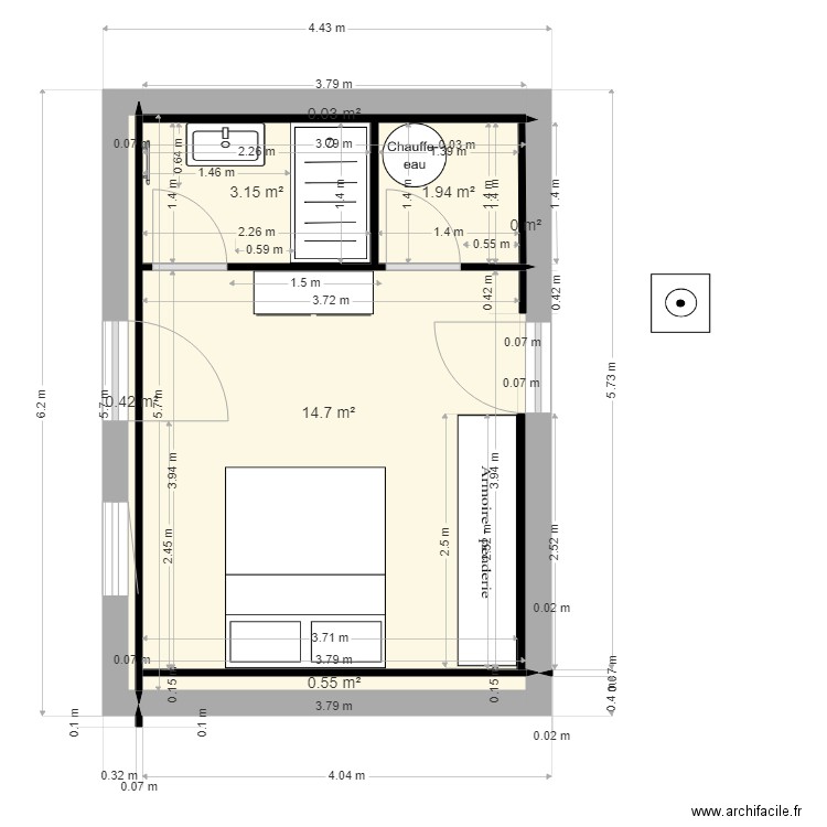 negre rdc 07/2024. Plan de 7 pièces et 21 m2