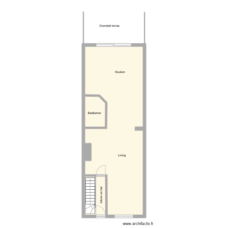 Oudenaardsesteenweg 187 Kortrijk. Plan de 5 pièces et 70 m2