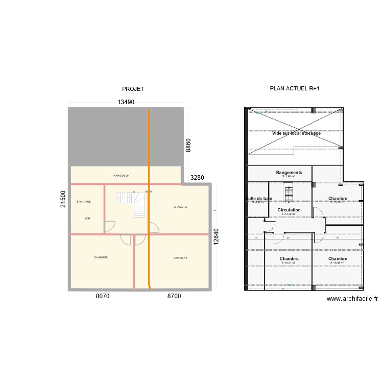 LOGT COS R+2. Plan de 5 pièces et 307 m2