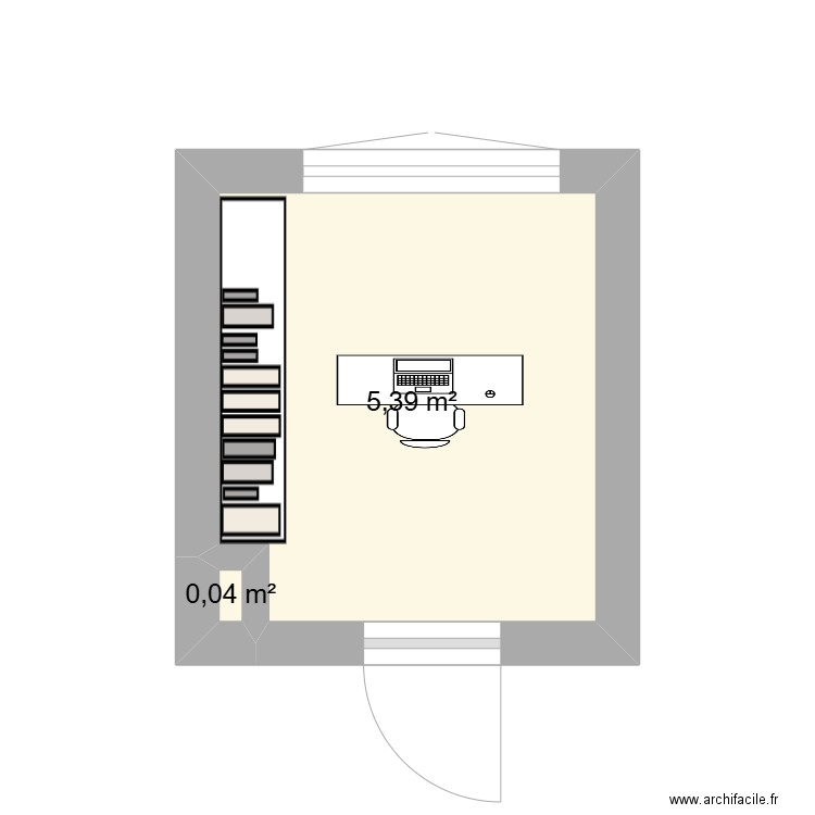 Office Space Ju. Plan de 2 pièces et 5 m2