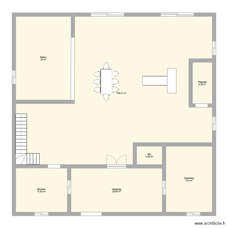 maison prototype. Plan de 7 pièces et 189 m2