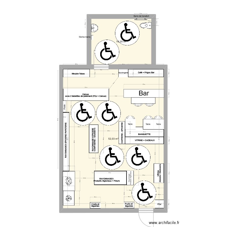 APRES TRAVAUX2. Plan de 2 pièces et 62 m2