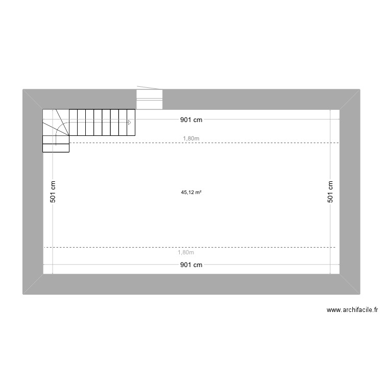 Plouhinec_Existant_R+1. Plan de 1 pièce et 45 m2