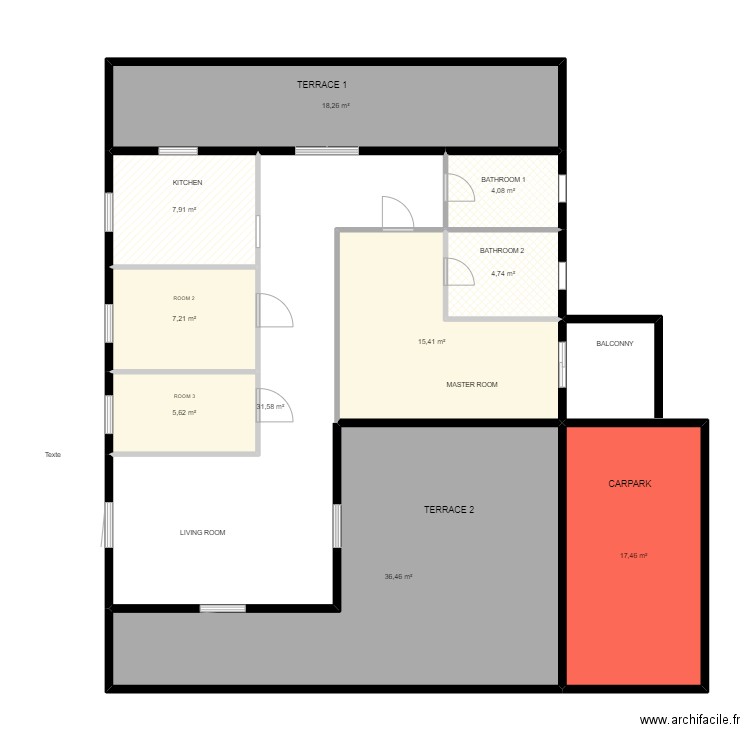 KEO PLAN 2. Plan de 7 pièces et 77 m2