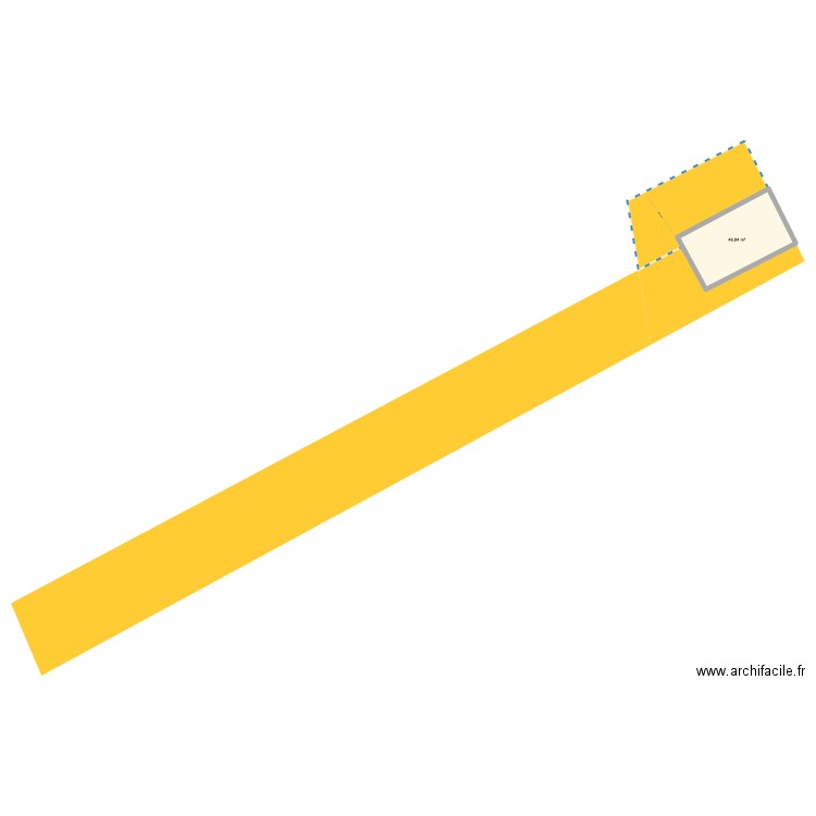 Implantation Ré. Plan de 1 pièce et 47 m2