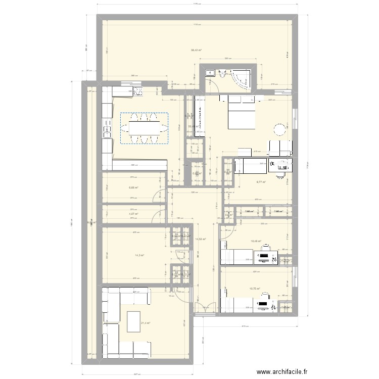 plan to finalize 2. Plan de 23 pièces et 198 m2