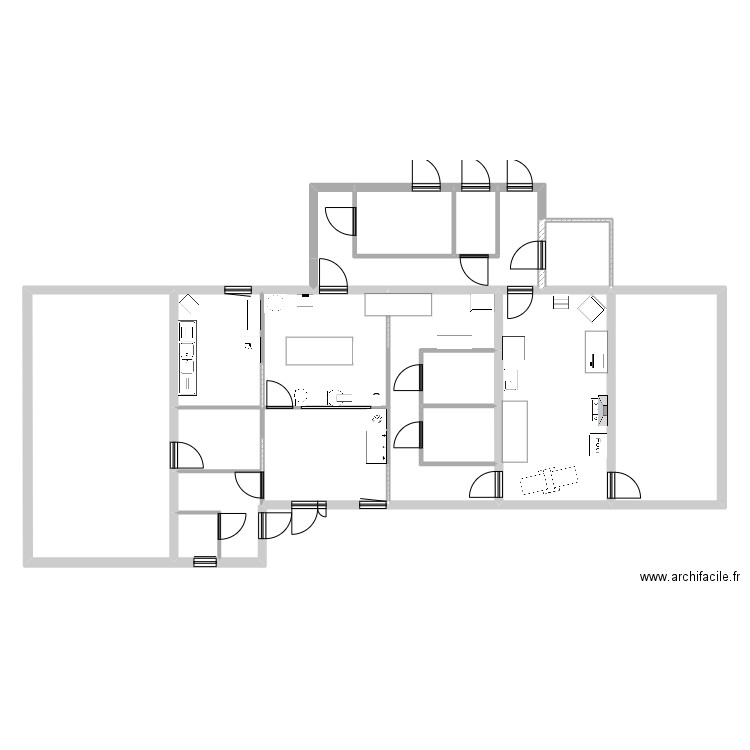 plan lj 4. Plan de 16 pièces et 223 m2