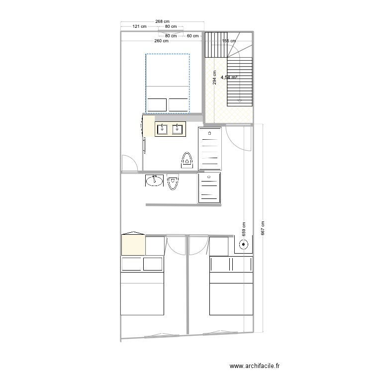 ANTIBES-1er_v5. Plan de 1 pièce et 5 m2