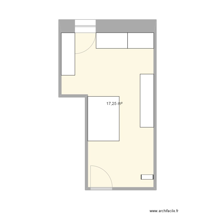 Atelier clo. Plan de 1 pièce et 17 m2