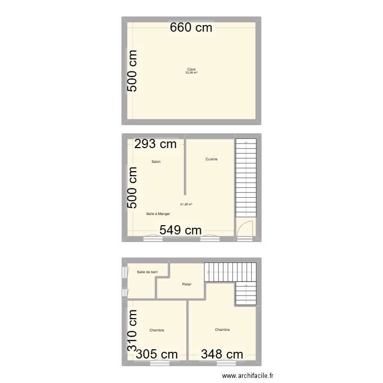 REYMOND/MERLATEAU. Plan de 7 pièces et 97 m2