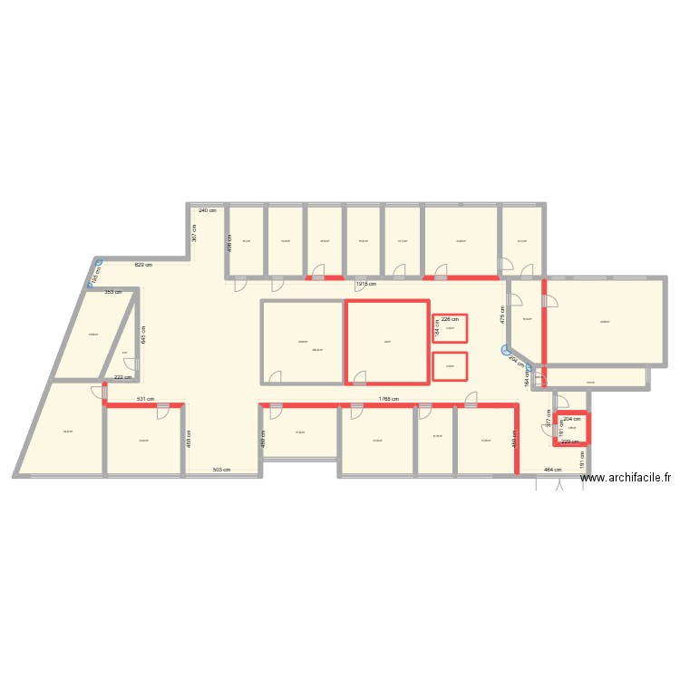 bureaux l'adresse. Plan de 25 pièces et 664 m2