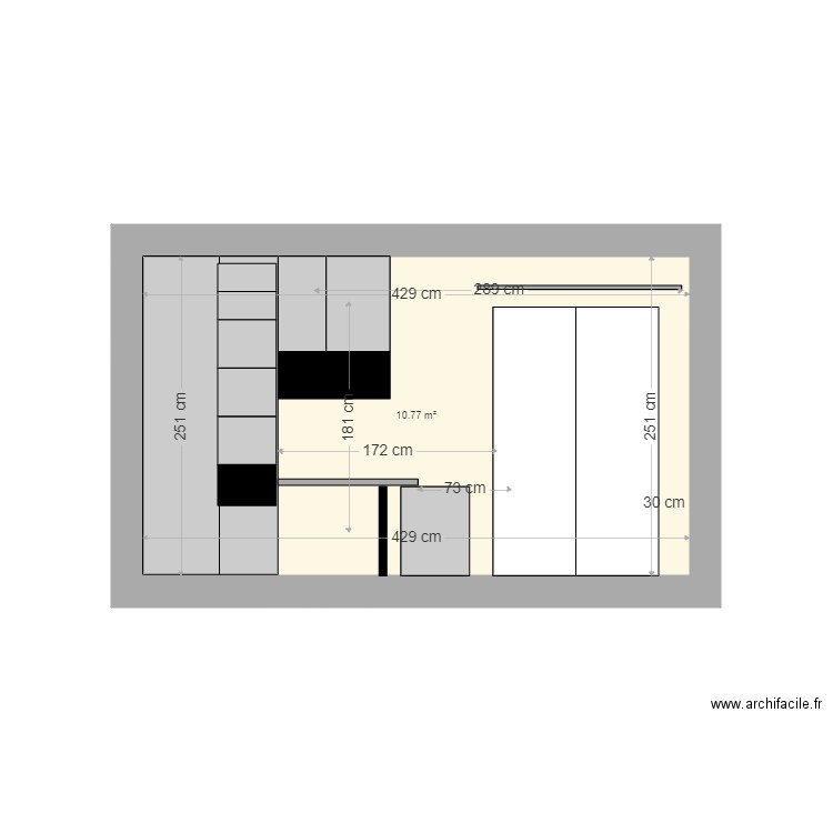 VauxEtage2. Plan de 1 pièce et 11 m2