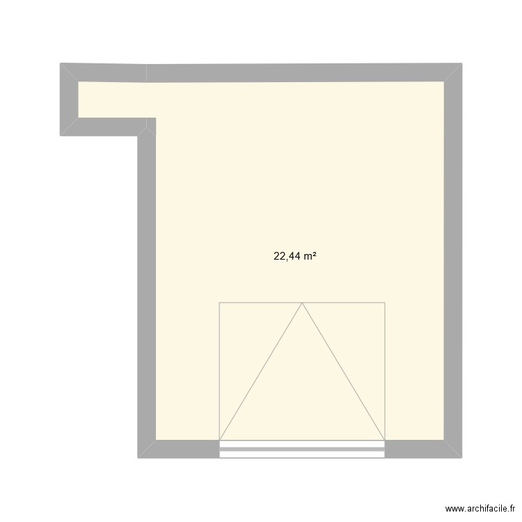 STE46ME20. Plan de 1 pièce et 22 m2